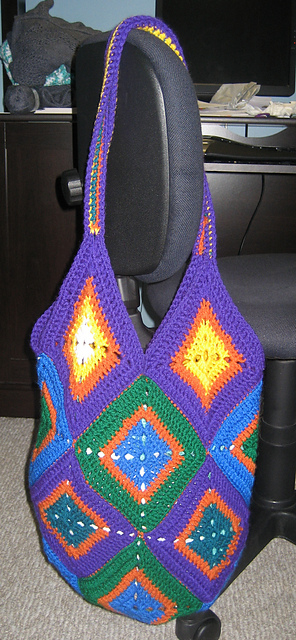 Crocheted Granny Square Bag - Hanging